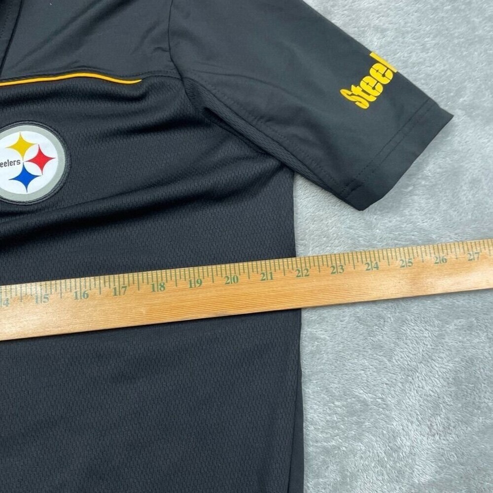 NFL Steelers Team Apparel Mens Polo Shirt Black Large Polyester d0717 - Picture 6 of 8